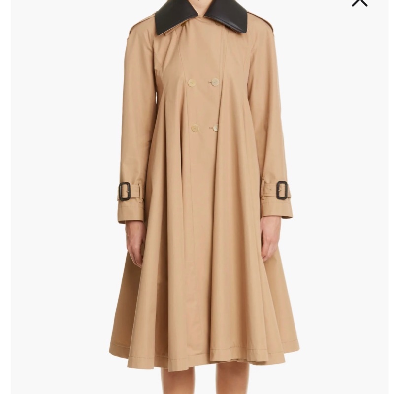 Loewe Pleated Trench Coat 卡其風衣外套 領子可拆-13