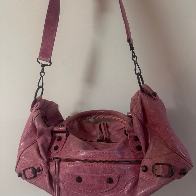 Balenciaga mini city 乾燥玫瑰粉機車包-3