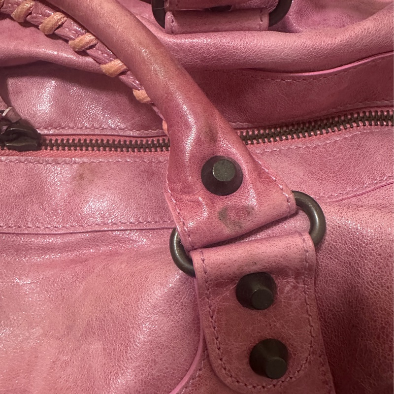 Balenciaga mini city 乾燥玫瑰粉機車包-4