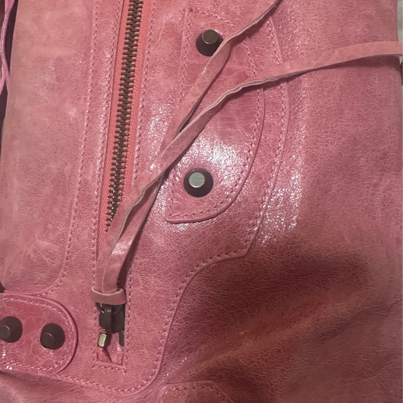 Balenciaga mini city 乾燥玫瑰粉機車包-11