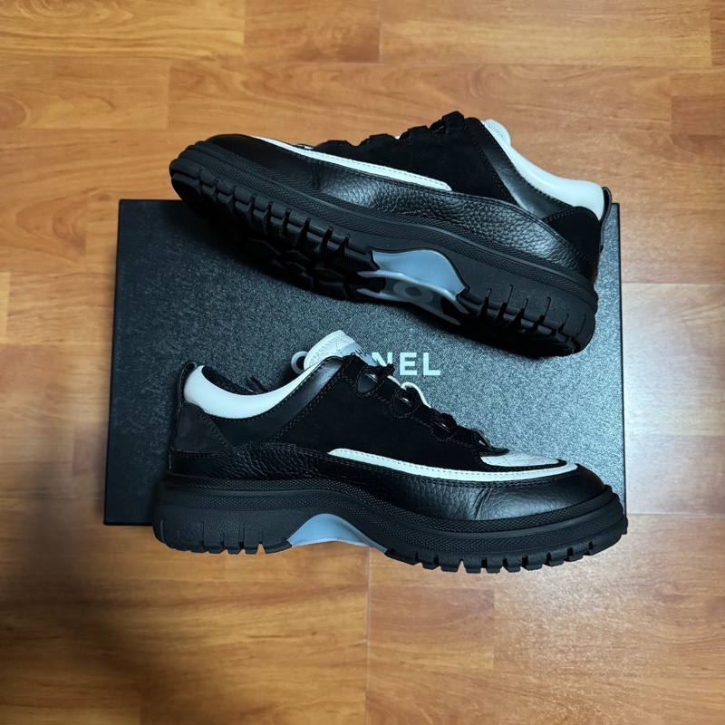 Chanel香奈兒25B熊貓運動鞋 厚底休閒鞋 女款 黑色 37碼-1