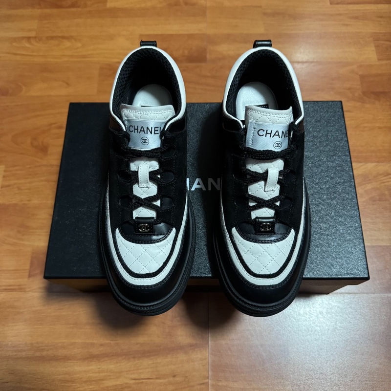 Chanel香奈兒25B熊貓運動鞋 厚底休閒鞋 女款 黑色 37碼-2
