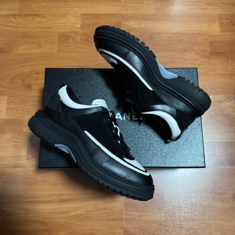 Chanel香奈兒25B熊貓運動鞋 厚底休閒鞋 女款 黑色 37碼-7