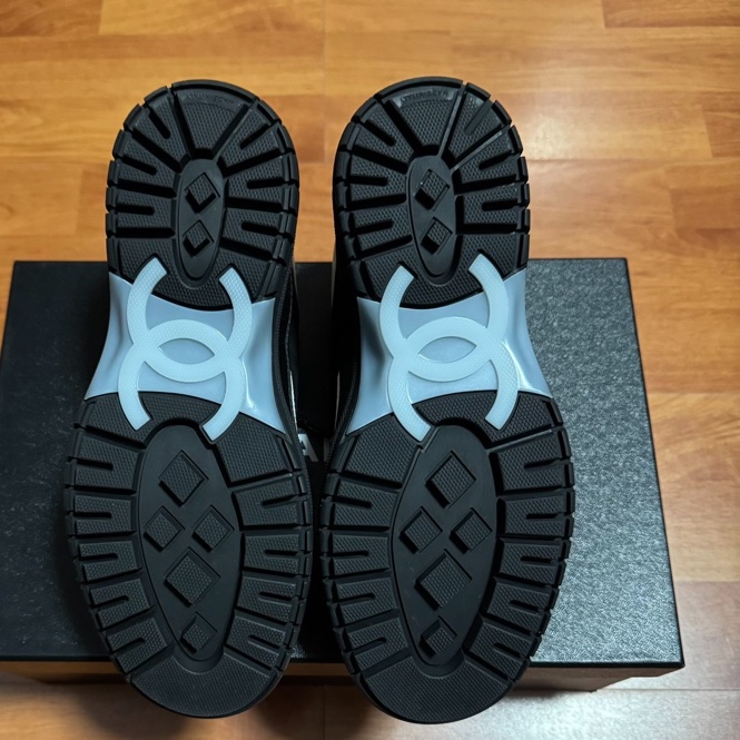 Chanel香奈兒25B熊貓運動鞋 厚底休閒鞋 女款 黑色 37碼-8