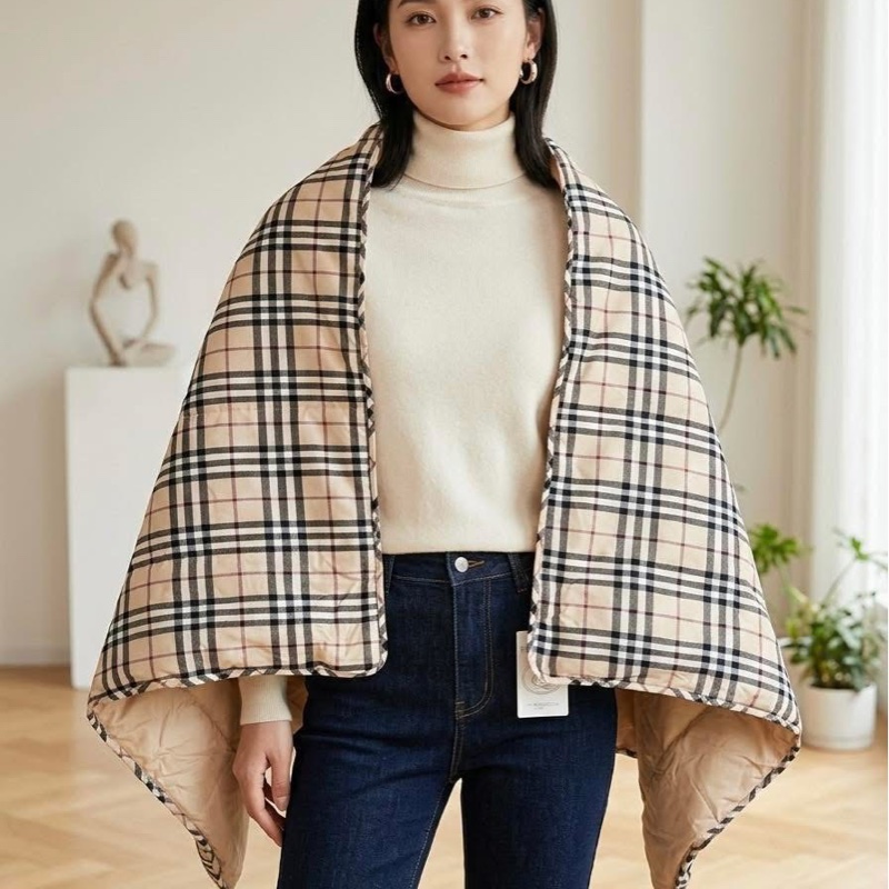 BURBERRY 倫敦 經典格紋羽絨膝上毯(四用)附禮盒和緞帶，送禮自用兩相宜-2
