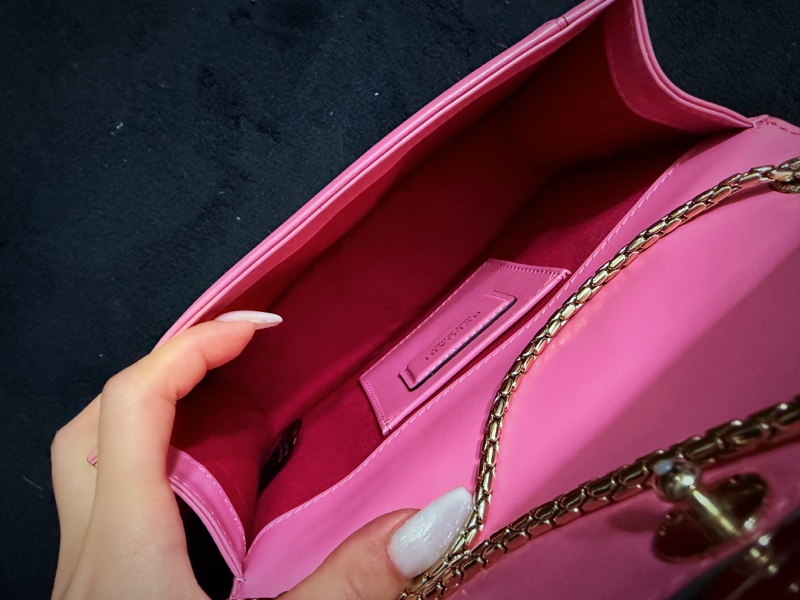 BVLGARI（寶格麗）Serpenti Forever 桃粉蛇頭鏈條包-2