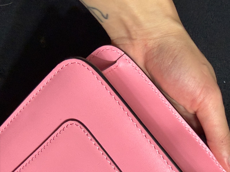 BVLGARI（寶格麗）Serpenti Forever 桃粉蛇頭鏈條包-7