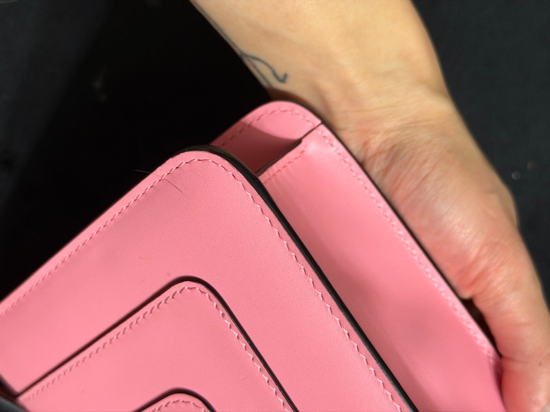 BVLGARI（寶格麗）Serpenti Forever 桃粉蛇頭鏈條包-8