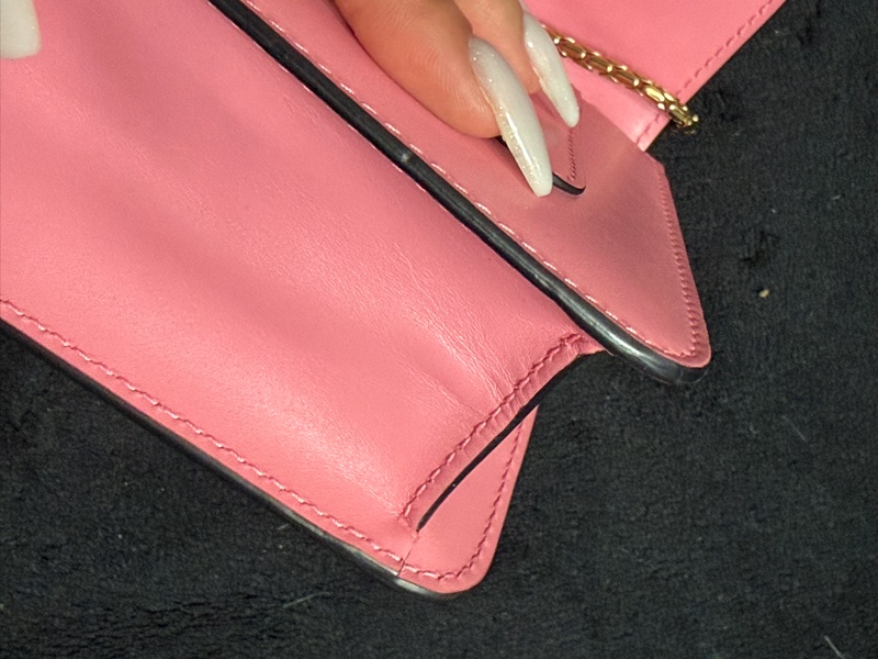 BVLGARI（寶格麗）Serpenti Forever 桃粉蛇頭鏈條包-9