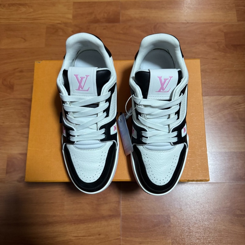 Lv Trainer粉色 路易威登低幫黑粉熊貓板鞋 女款 35碼-3