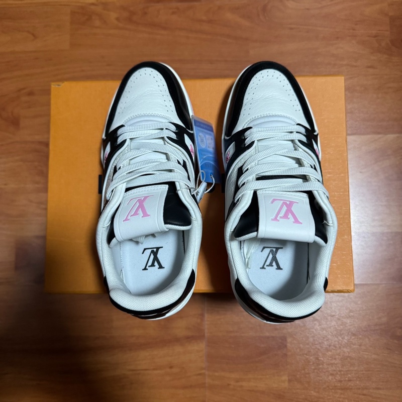 Lv Trainer粉色 路易威登低幫黑粉熊貓板鞋 女款 35碼-4