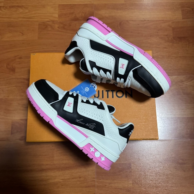 Lv Trainer粉色 路易威登低幫黑粉熊貓板鞋 女款 35碼-8