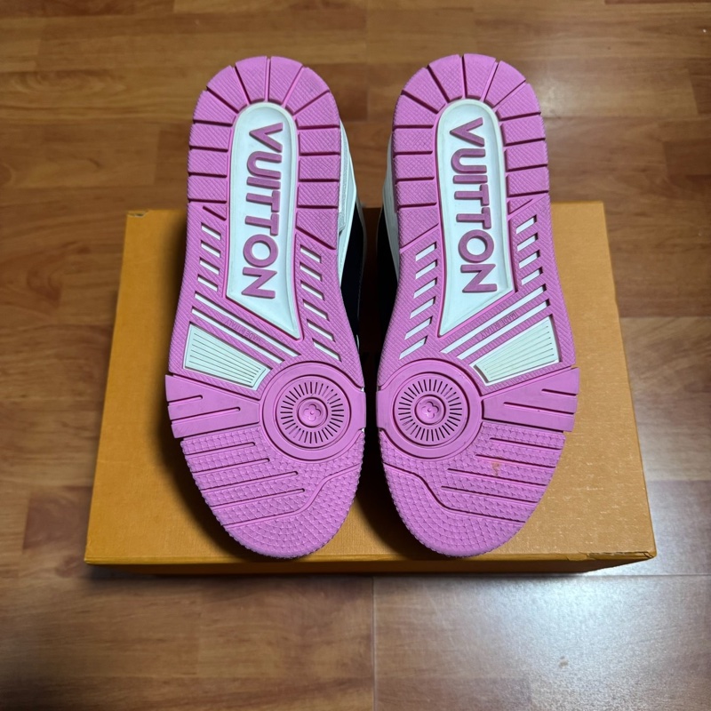 Lv Trainer粉色 路易威登低幫黑粉熊貓板鞋 女款 35碼-9