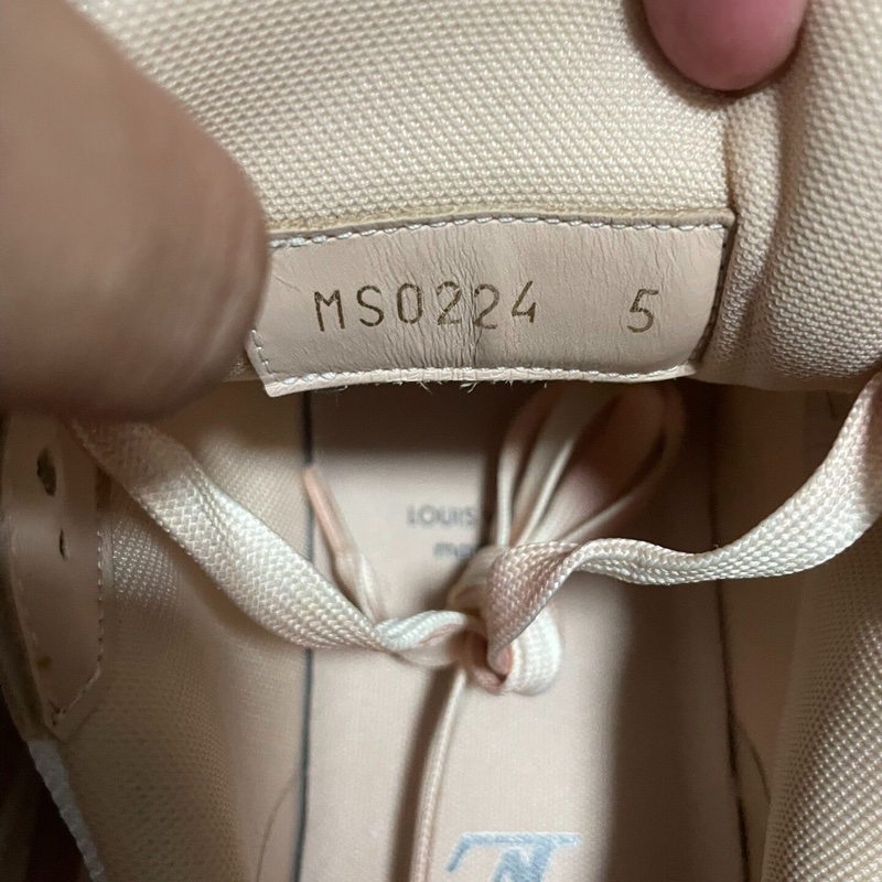 Lv Trainer限定粉白色 路易威登正品低幫休閒板鞋 39碼-5