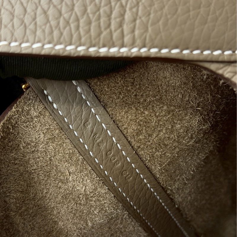 愛馬仕 菜籃子22大象灰金扣-7