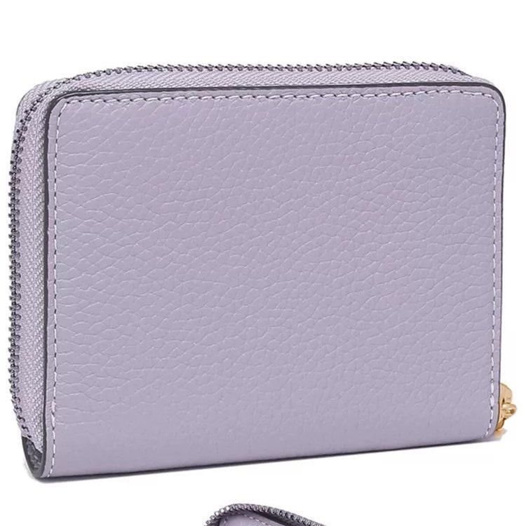 【TORY BURCH】雙T-LOGO素面拉鍊短夾-薰衣草紫-3