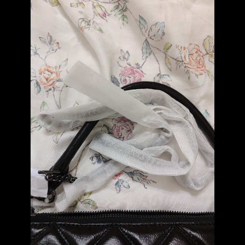 MARC JACOBS 黑皮革菱格紋手提肩背包-5