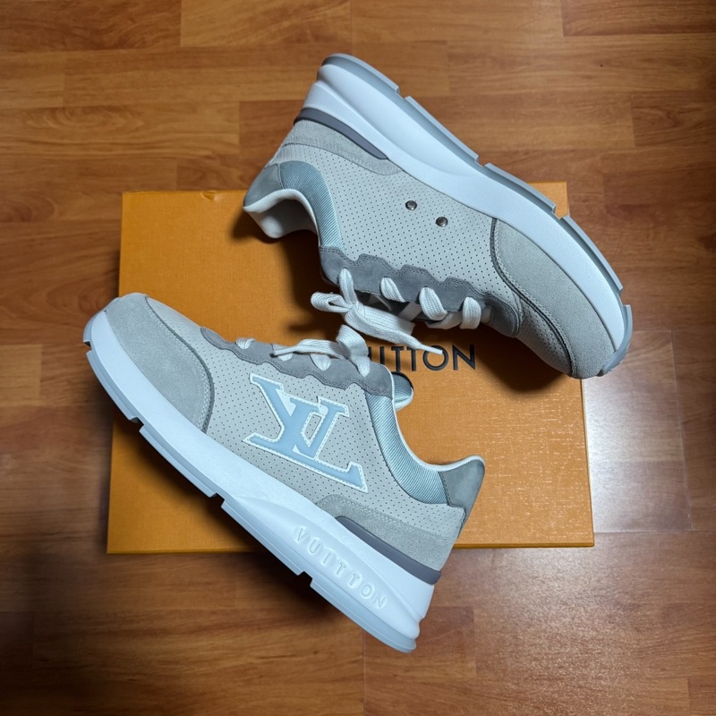 Lv Classic路易威登正品絨面牛皮低幫運動鞋 男款 灰色 41.5碼-8