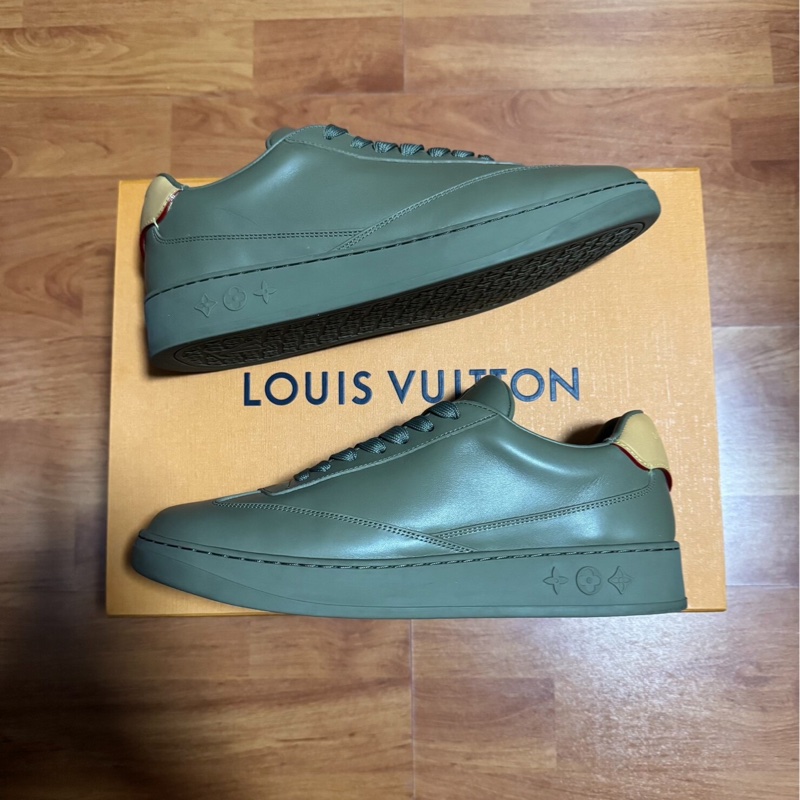 Lv Flash德訓休閒板鞋 新款平跟運動鞋 男款 綠色 40碼-1