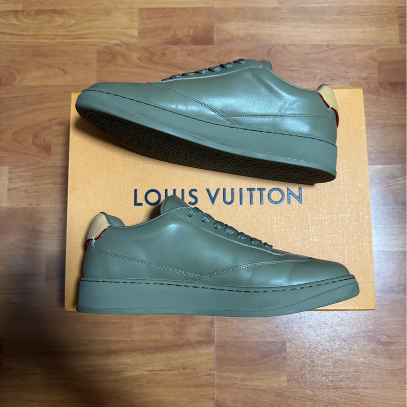 Lv Flash德訓休閒板鞋 新款平跟運動鞋 男款 綠色 40碼-2