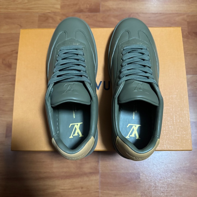 Lv Flash德訓休閒板鞋 新款平跟運動鞋 男款 綠色 40碼-4