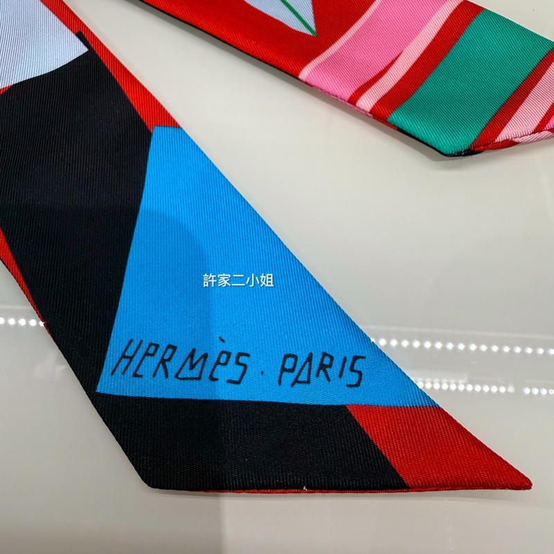 Hermes 98新 閒置 夏日衝浪Twilly *現況販售*-2