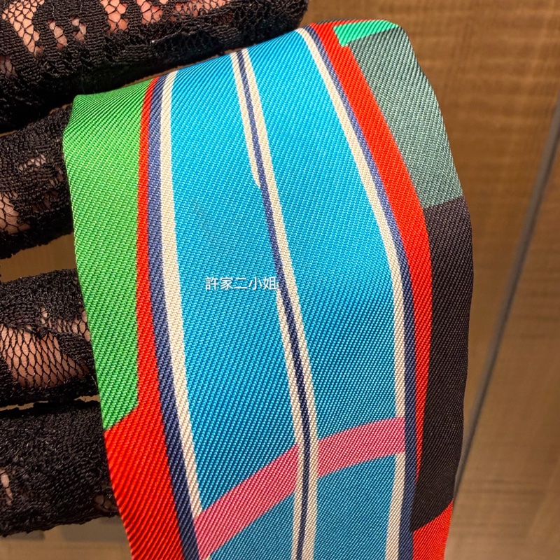 Hermes 98新 閒置 夏日衝浪Twilly *現況販售*-5