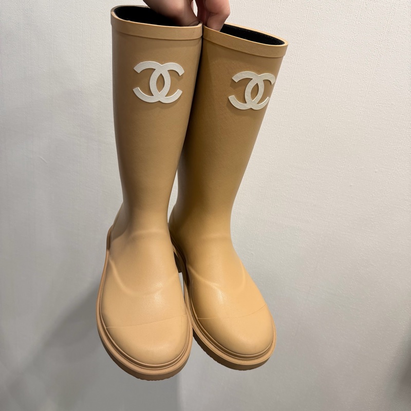 Chanel 香奈兒 雨靴 奶茶 37號-0