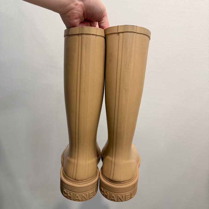 Chanel 香奈兒 雨靴 奶茶 37號-3