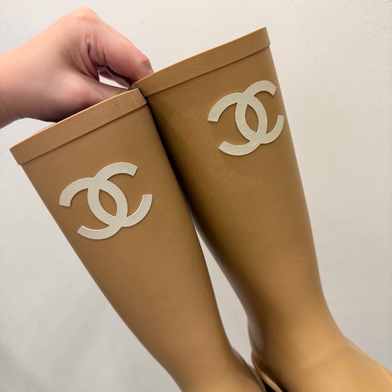 Chanel 香奈兒 雨靴 奶茶 37號-25