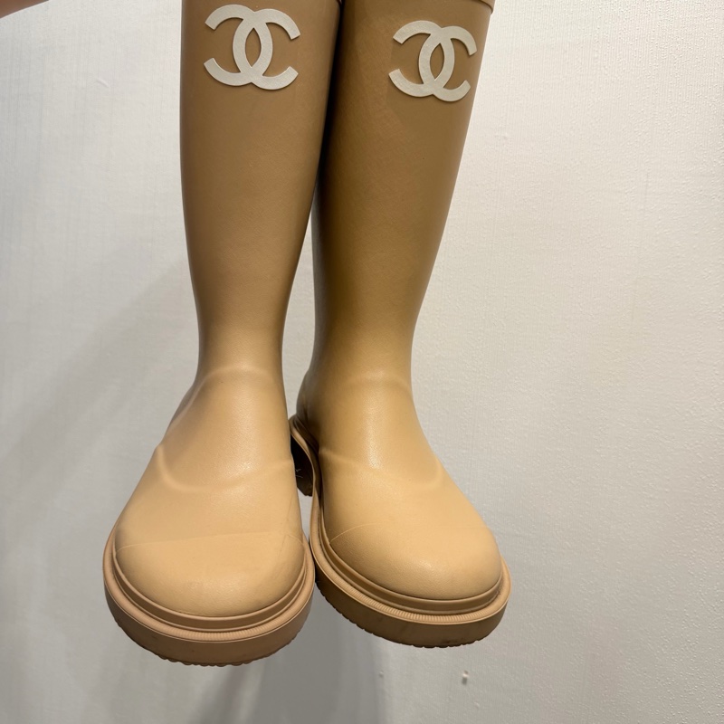 Chanel 香奈兒 雨靴 奶茶 37號-26