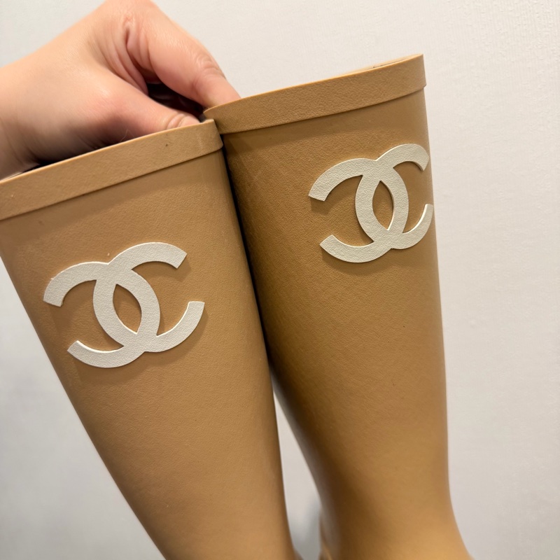 Chanel 香奈兒 雨靴 奶茶 37號-27