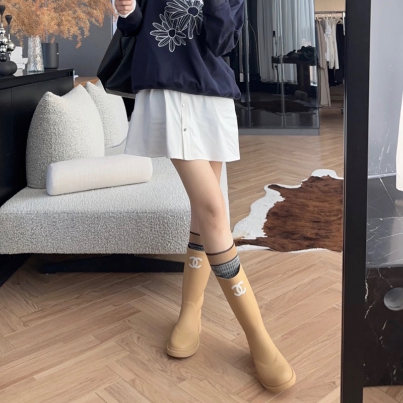 Chanel 香奈兒 雨靴 奶茶 37號-30