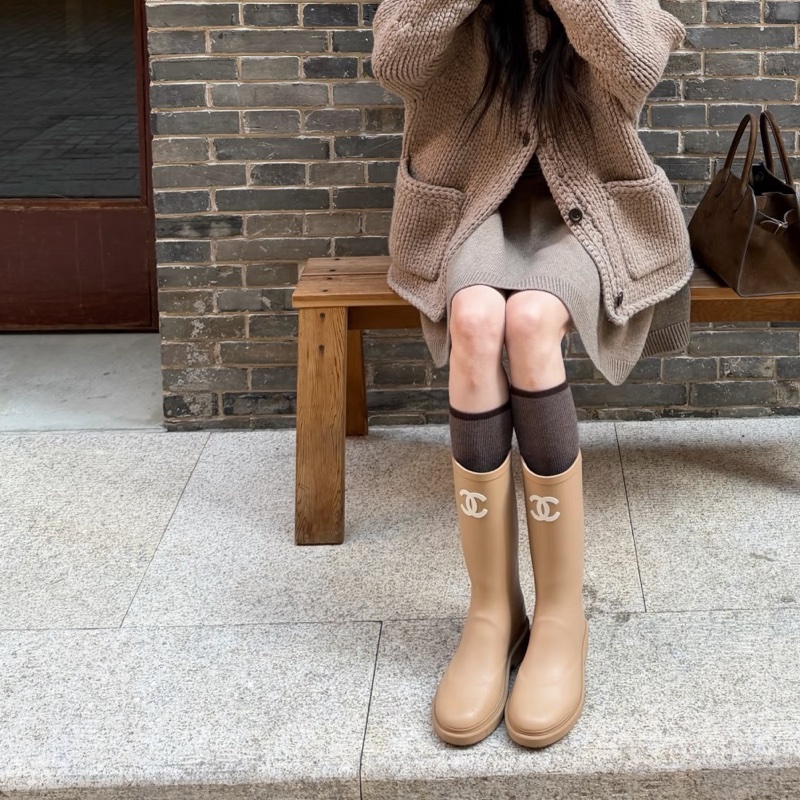 Chanel 香奈兒 雨靴 奶茶 37號-31
