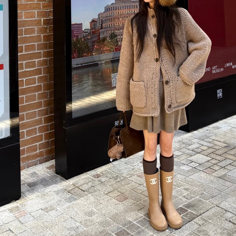 Chanel 香奈兒 雨靴 奶茶 37號-32