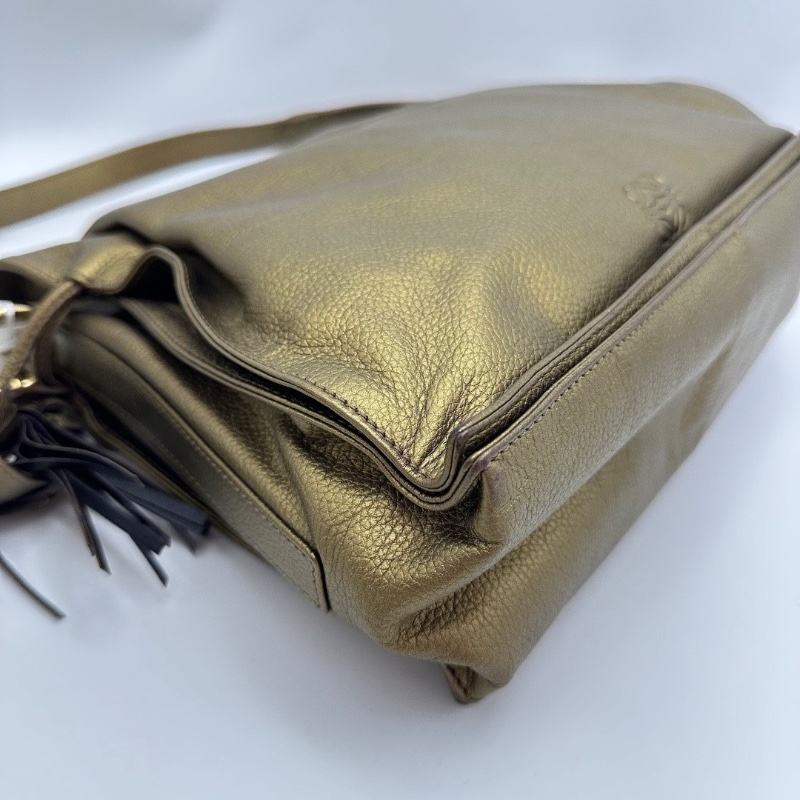 LOEWE FIamenco古銅色 流蘇福袋肩背斜背包28*19*9.5 98新配件塵袋-2