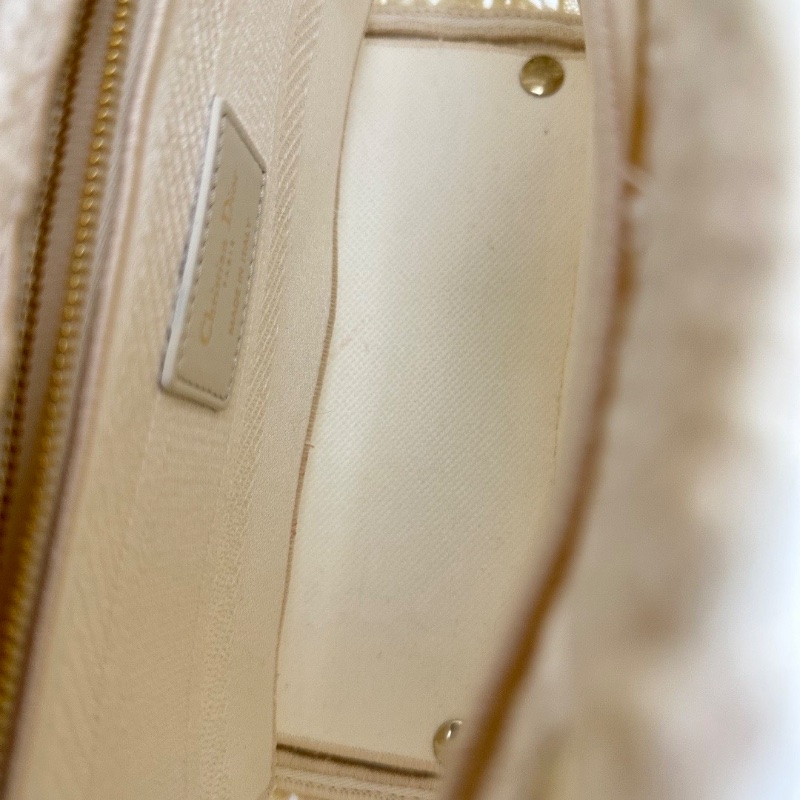 DIOR 聖誕限定款 booktote 白色鏤空刺繡手提肩背斜背黛妃包23.5*20*11 98新配件塵袋-2