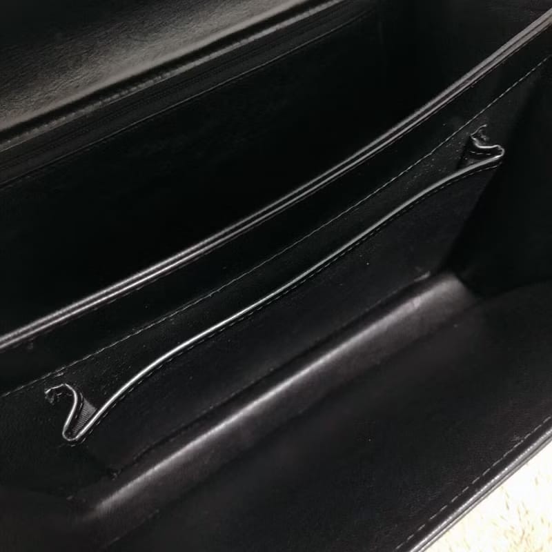 【LA LUNE】稀有中古包 Celine黑色馬車風琴包 單肩包 側背包 斜背包二手古董-6