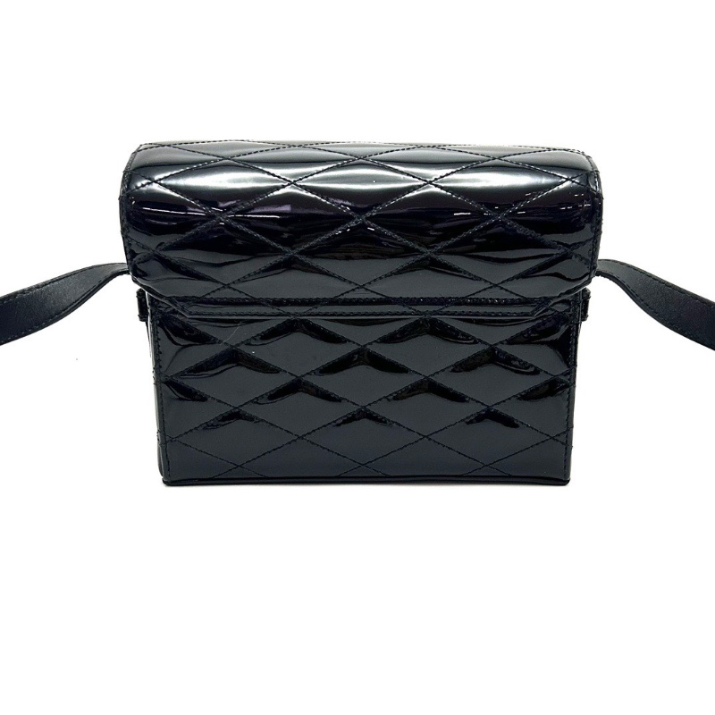YSL June黑金漆皮翻蓋肩背斜背包19*14.5*7.5 98新配件塵袋-6
