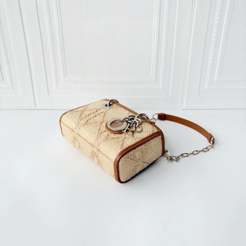 dior Lady D-joy迷你編織拼皮橫版黛妃包17*10 98新配件肩帶塵袋-3