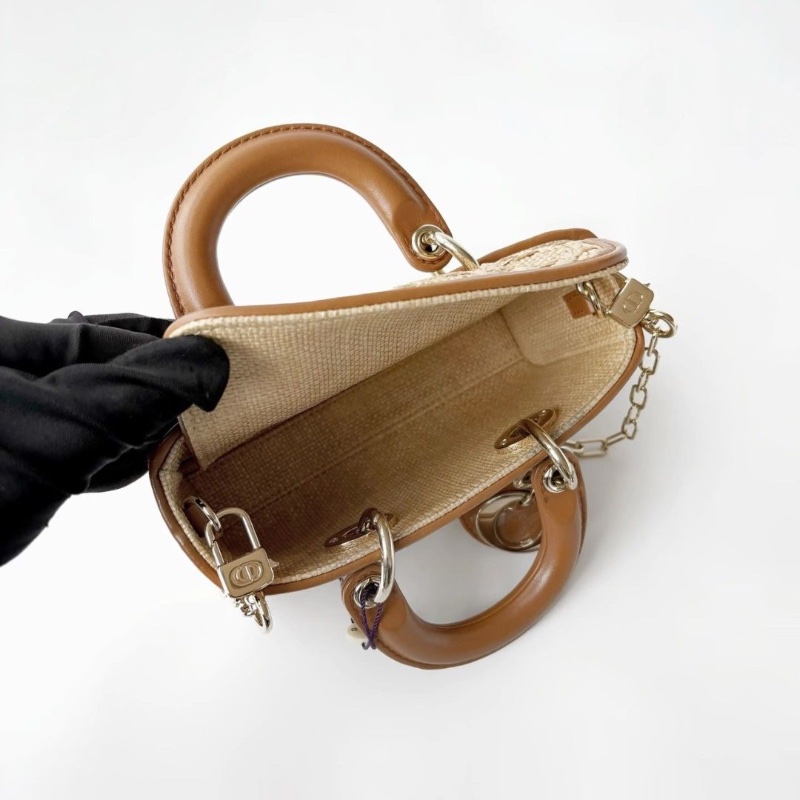 dior Lady D-joy迷你編織拼皮橫版黛妃包17*10 98新配件肩帶塵袋-4