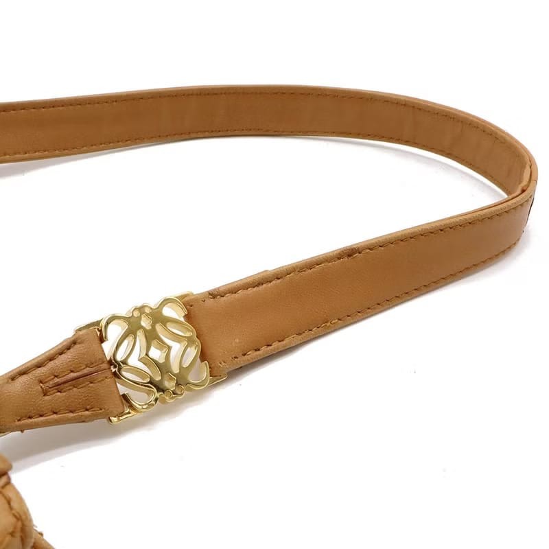 【LA LUNE】絕版古董包 Loewe焦茶色腋下包 二手中古包 皮革包 側背包 單肩包-6