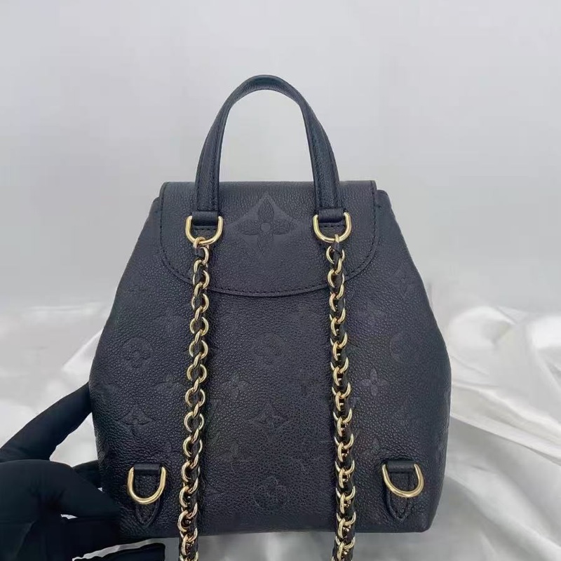 LV Back Up 小青蛙後背包黑金 粒面壓紋牛皮 芯片款18*20 95新配件塵袋-3