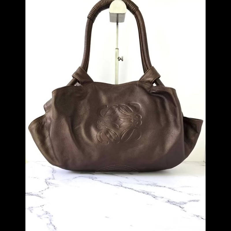 【LA LUNE】絕版中古包 Loewe咖啡色納帕雲朵包 側背包 單肩包 二手包 古董包-0