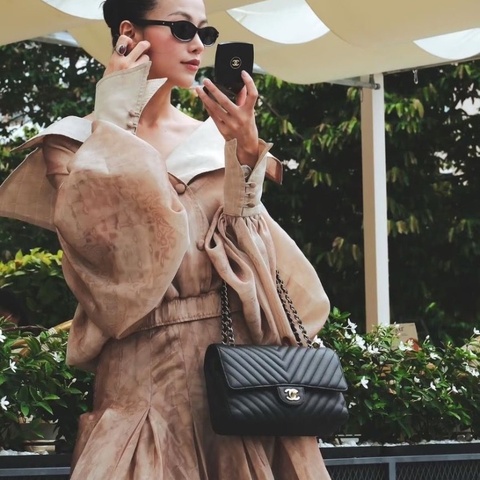 Chanel CF 經典口蓋包 大號 黑色紅色內里v紋黑銀配jumbo 25開 30*9*19 全新配件塵袋