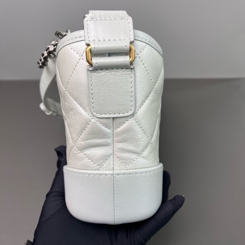 Chanel 銀色流浪包 小號菱格紋牛皮19*15*7 98新配件塵袋-4