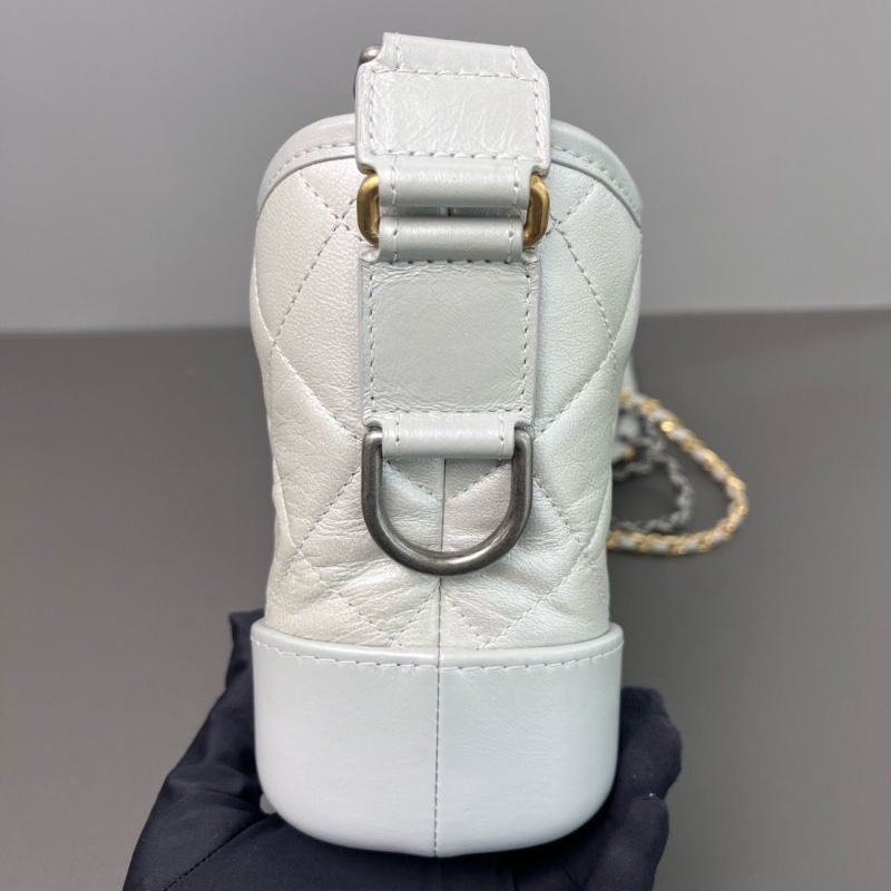 Chanel 銀色流浪包 小號菱格紋牛皮19*15*7 98新配件塵袋-5