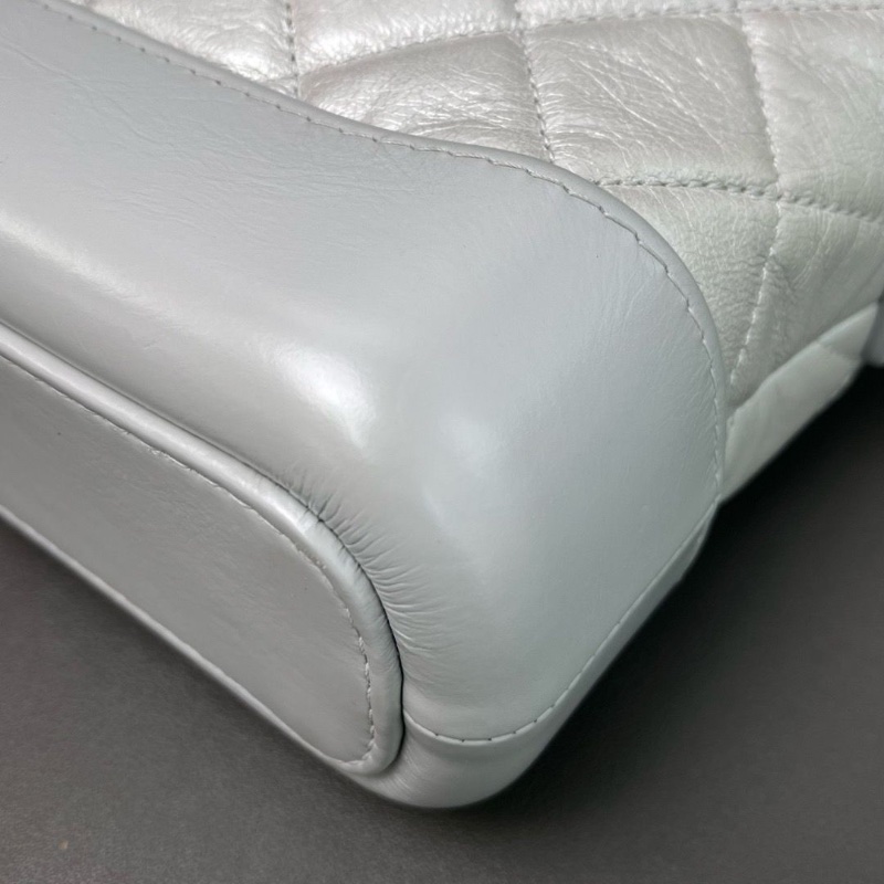 Chanel 銀色流浪包 小號菱格紋牛皮19*15*7 98新配件塵袋-6