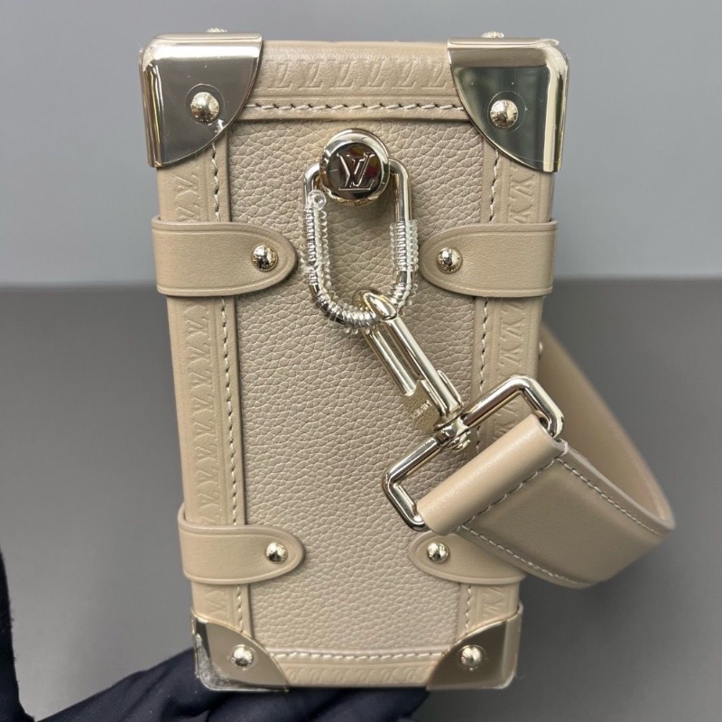 LV 芯片款 Side Trunk 中號 大象灰全皮方盒子包肩背包 23.5*8*15.5cm 98新配件肩帶 手柄 塵袋 盒子-7
