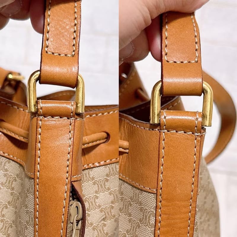 【LA LUNE】絕版古董包 Celine老花中古水桶包 單肩包 皮革包 斜背復古二手-3